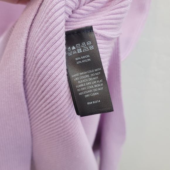 House of Harlow 1960 Lavender Ribbed Knit Polo Midi Dress Women's Size Large - Picture 3 of 12